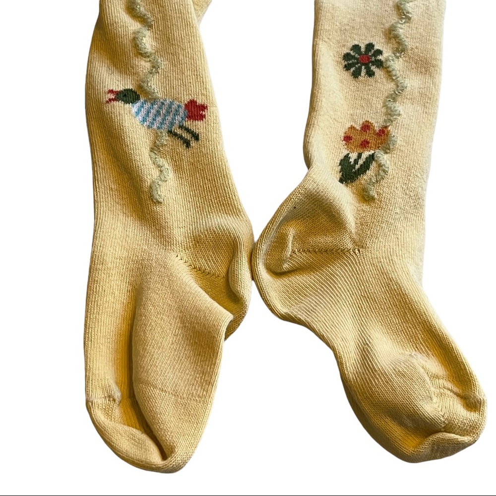 VTG | Baby Mini Catimini | Baby Girl Pale Yellow | Knit Tights